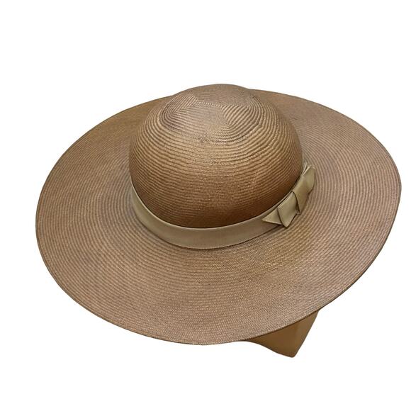 Vintage Frank Olive Saks Fifth Avenue Classic Straw Sun Hat One Size main image 13